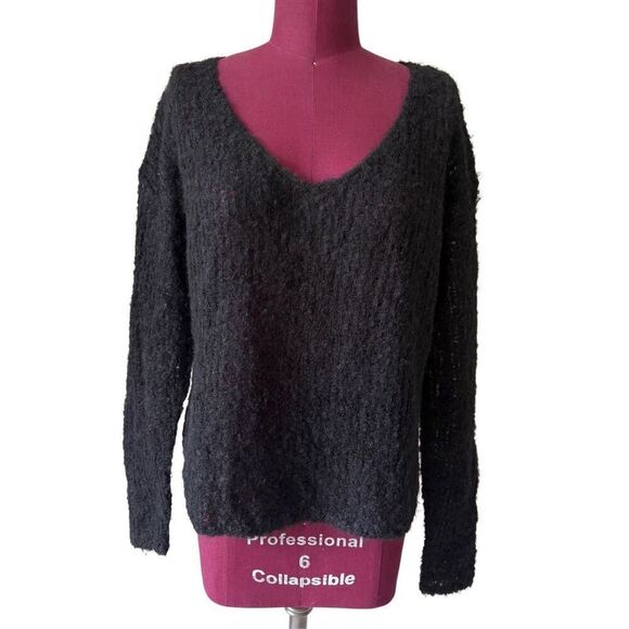 RAG & BONE FREDA ALPACA BLEND V NECK SWEATER size S Small Black Relaxed - Picture 3 of 10